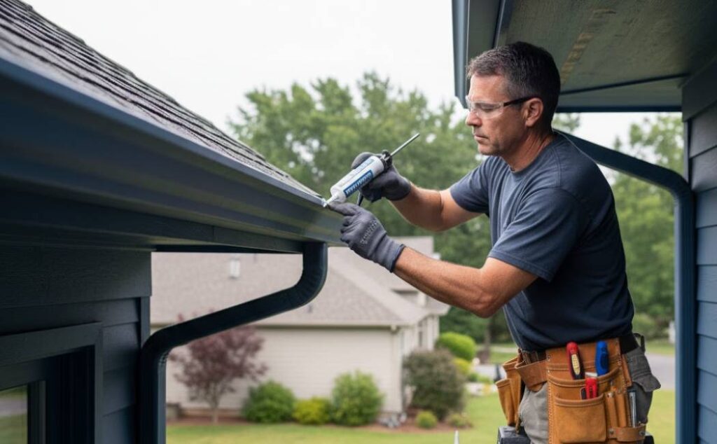 Roof edge and fascia repair to prevent rainwater damage in New Jersey homes