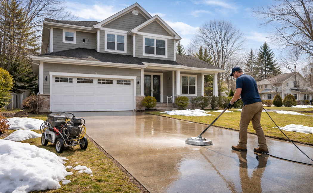 pressure washing after winter, New Jersey home exterior cleaning